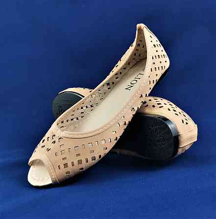 .Жінні Літні Балетки з відкритим Носиком Бежеві Мокасини Туфлі (розміри: 36,37,38,39) — 05-6 Дніпро