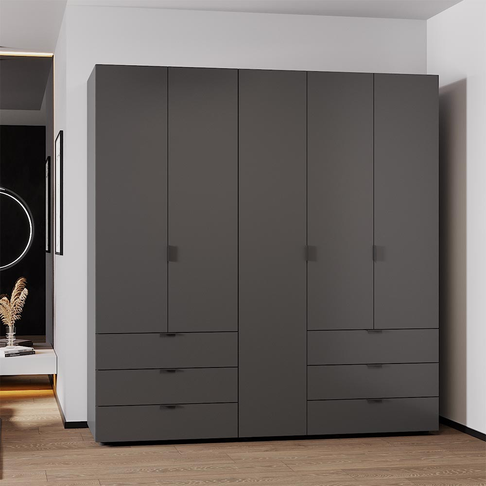 Комплект шаф для одягу Doros Гелар (2 шт.) 193,7х49,5х203,4 см Графіт (DRS-011118) Львів - фото 1