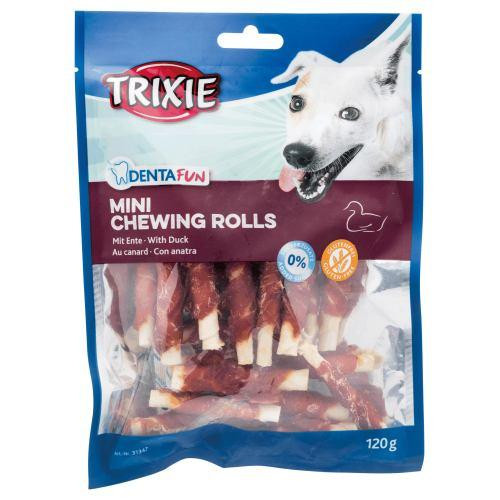 Лакомство Trixie Denta Fun Mini Chewing Rolls для собак Палочка для чистки зубов с уткой 6 см 120 г Киев - изображение 1