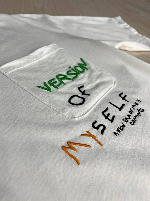 Футболка жіноча Pepper&mint BX24-19 біла оверсайз з кишенею та вишивкою , білий, S Київ - фото 5