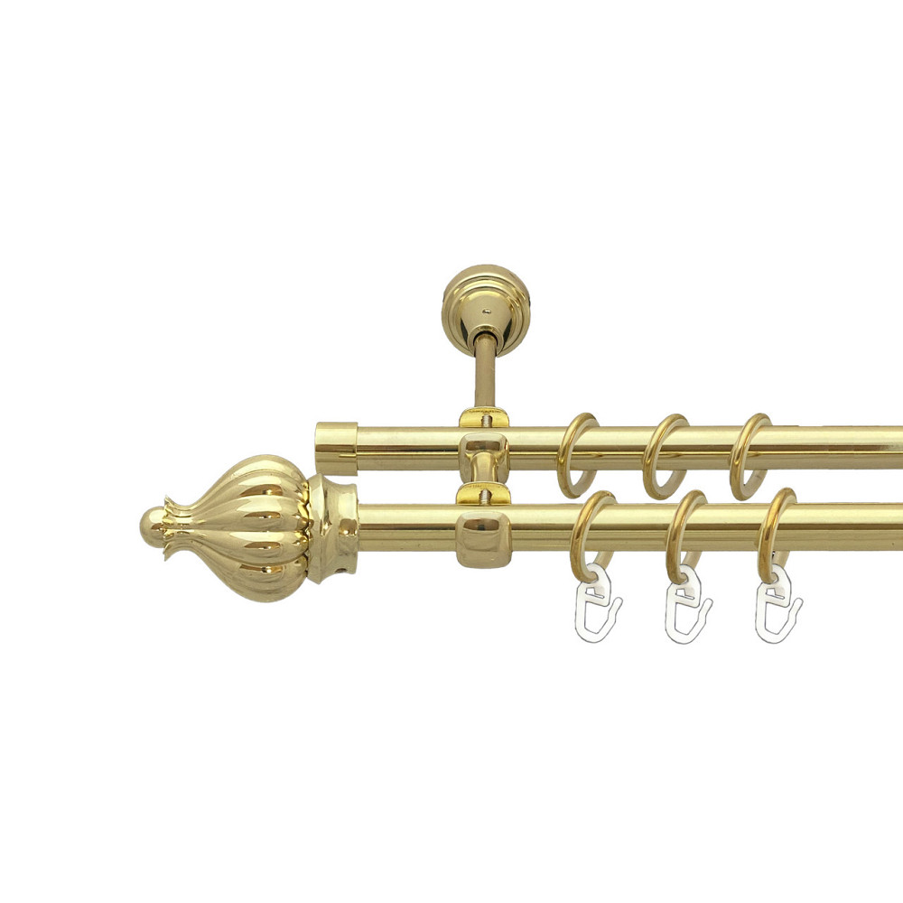 Карниз Orvit Таджа металевий дворядний відкритий Золото 16\16 мм 240 см (00-00014281) Львів - фото 1