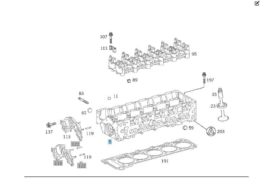 Mercedes-Benz  A6120102020 R6120160801 Головка блоку циліндрів без клапанів для двигуна OM612 Одесса - изображение 2