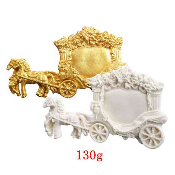 Молд силиконовый Карета с лошадями 142 на 67 мм серый Киев