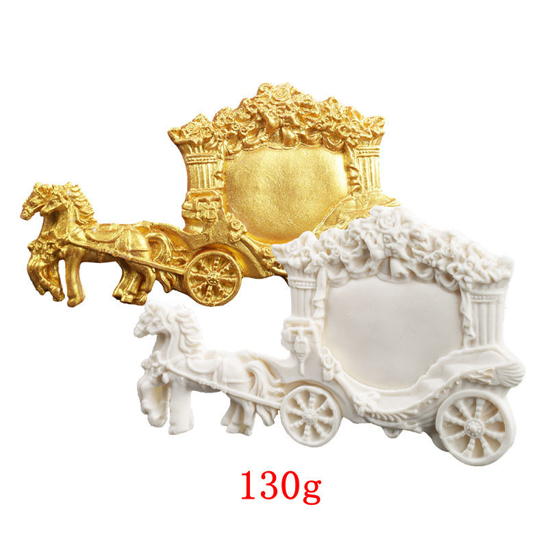 Молд силиконовый Карета с лошадями 142 на 67 мм серый Киев - изображение 4