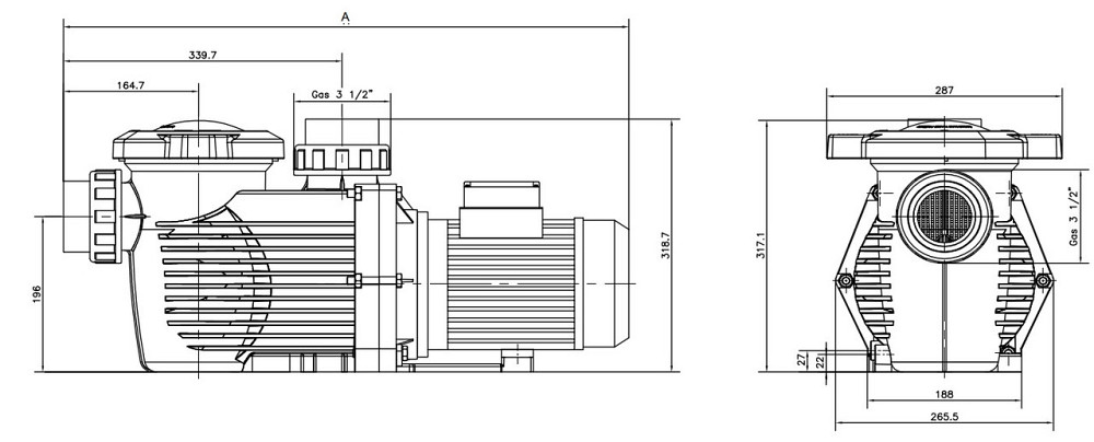 Насос для бассейна Hayward HCP36303E IE3 (380 В. 36 м3/ч. 3 HP) Киев - изображение 2