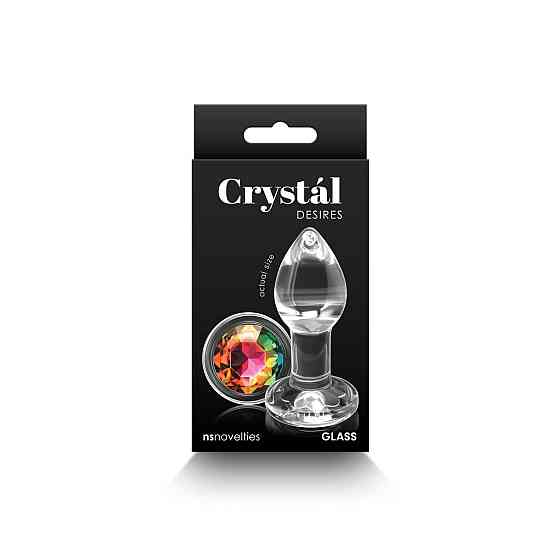 Скляна анальна пробка NS Novelties Crystal - Desires - Rainbow Gem - Small Sex Aura Київ
