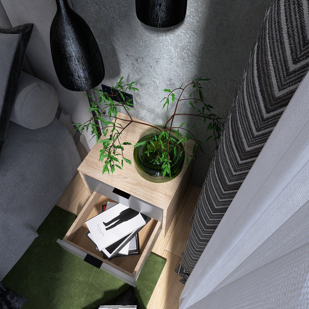 Тумба приліжкова Еверест Сіті-450 45,2х38х44,2 см Дуб сонома/Графіт (DTM-071089) Львів - фото 6