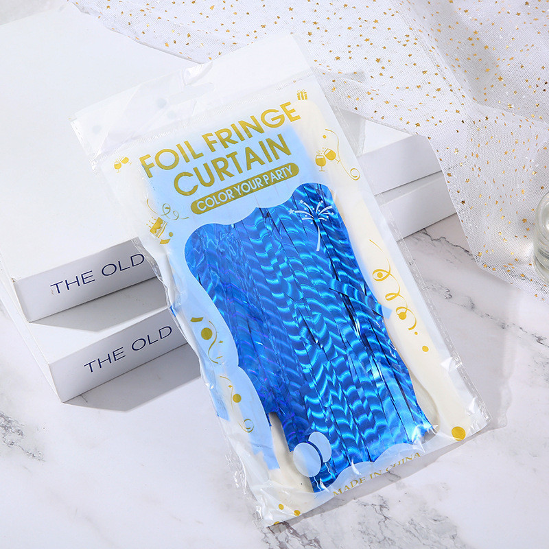 Дощик для фотозони з блискучою голограмою 2 м на 1 м синій Київ - фото 5