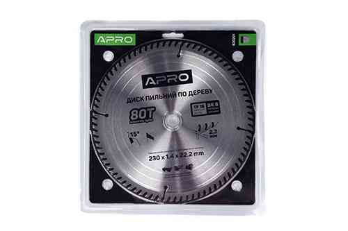 Диск пиляльний для дерева 230х22,2 (20)х80Т APRO Рівне