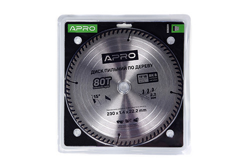 Диск пиляльний для дерева 230х22,2 (20)х80Т APRO Рівне - фото 1