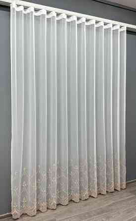 Тюль VR-Textil 1468т Фатин з вишивкою Молочний з пудровим 300х270 см (40-007) Київ