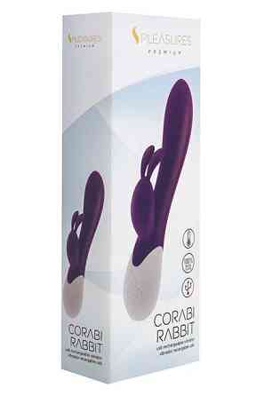 Вібратор-кролик S Pleasures Premium Corabi Rabbit, фіолетовий, вушка для клітора, 16 режимів, нагрівання Sex Aura Київ