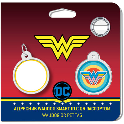 Адресник для тварин WAUDOG Smart ID з QR паспортом "Чудо-жінка 3", круг 25 мм (0625-1018ru-eng) Вінниця - фото 4