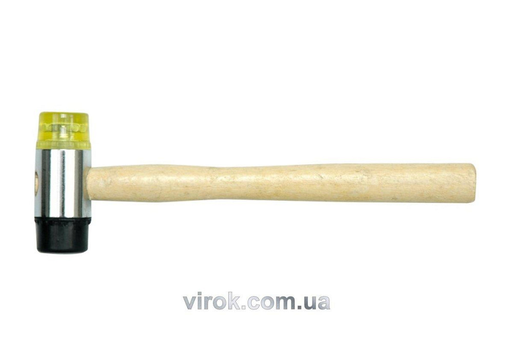 Молоток гумовий і пластиковий VOREL з дерев'яною ручкою 35 мм 300 г Одеса - фото 1