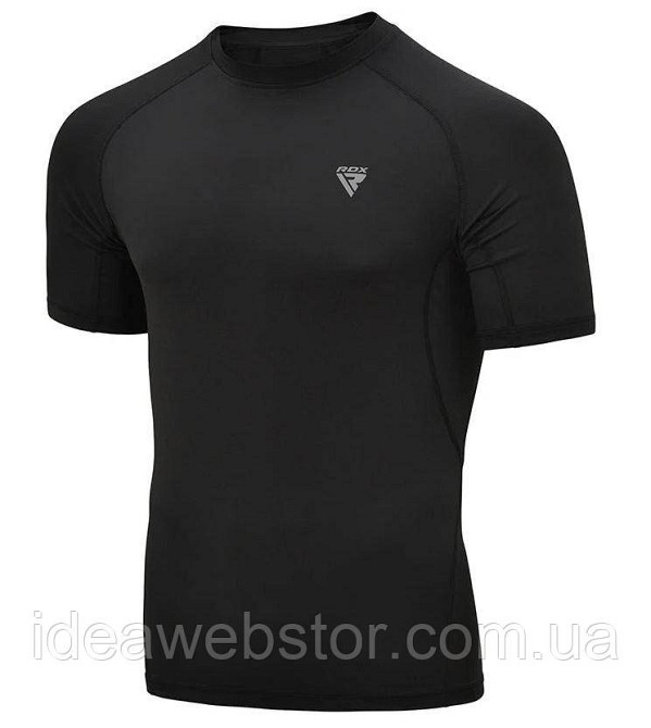Рашгард RDX T15 Black с коротким рукавом компрессионная футболка для ММА БЖЖ бокса грэпплинга фитнеса и тренировок XL Киев - изображение 6