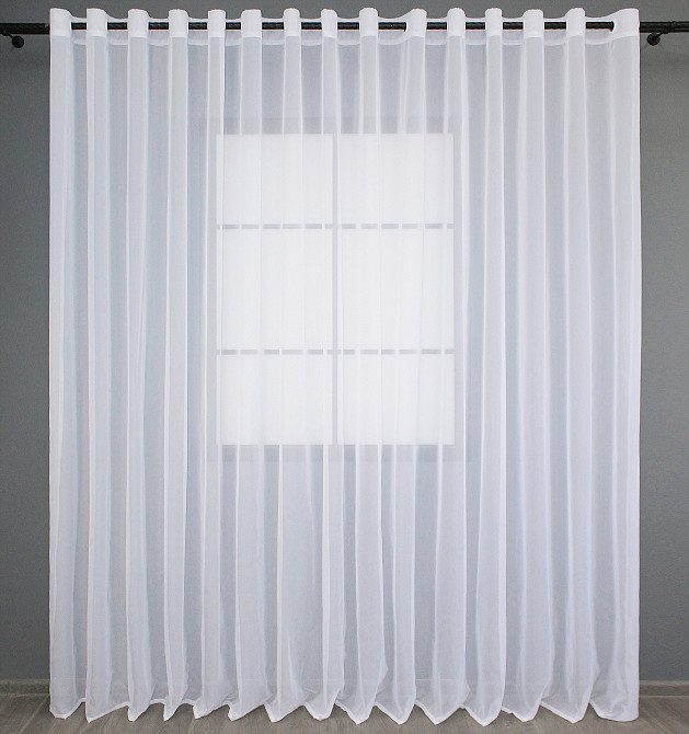 Тюль на люверсах VR-Textil н101 Шифон однотонний Білий 500х250 см (47-005) Київ - фото 2