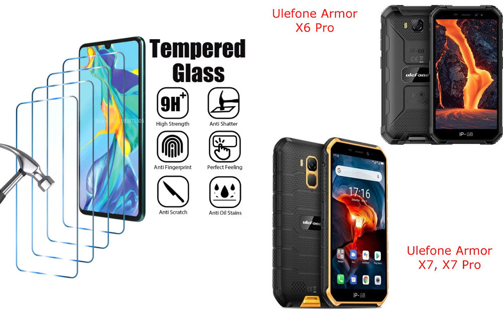 Захисне скло ArmorGlass для Ulefone Armor X6 Pro, X7, X7 Pro – стійке до подряпин та ударів Київ - фото 1