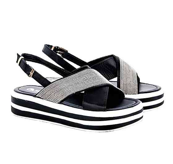 Жіночі Сандалі Босоніжки на Танкетці Платформа Чорні Літні (розміри: 37,38) - 837 Дніпро