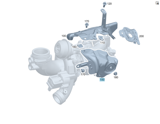 Mercedes-Benz  A2760960100 Екран захисний до турбокомпресора зліва C-Class Cabrio A205 C-Class Estate S205 C-Class Coupe С205 C-Class W205 GLC X253 GL Одеса