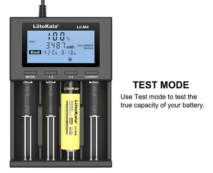 Зарядний пристрій для акумуляторів LiitoKala Lii-M4S (Li-ion IMR LiFe+NiMH) + Rower bank + Type-C Вінниця - фото 10