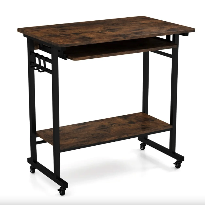 Комп'ютерний стіл Costway Otto з висувною підставкою для клавіатури Киев - изображение 2