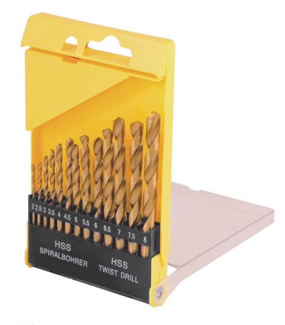 MASTERTOOL Набір свердл для металу MASTERTOOL 13 шт HSS ТИТАН 2-8 мм plastic box 11-0413 Київ - фото 3