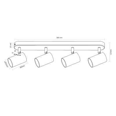 Светильник Videx під лампу 4xGU10 накладний поворотний (VL-SPF05B-WPB) Винница