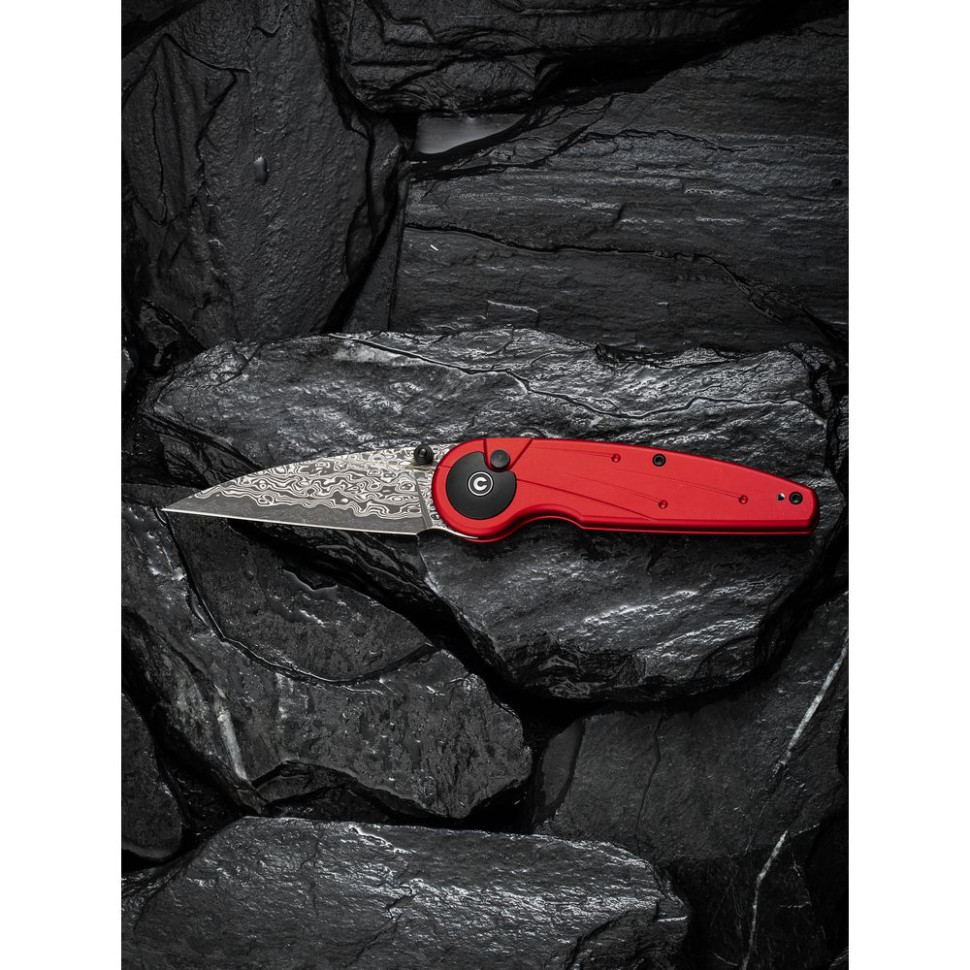 Ніж складаний туристичний Civivi Starflare, (8.4 см) Damascus / Aluminum червоний Киев - изображение 17