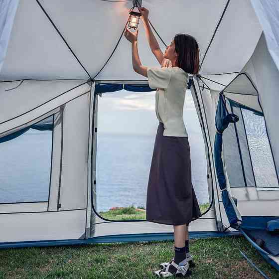 Намет надувний Naturehike CNK2300ZP012, блакитний великий Киев