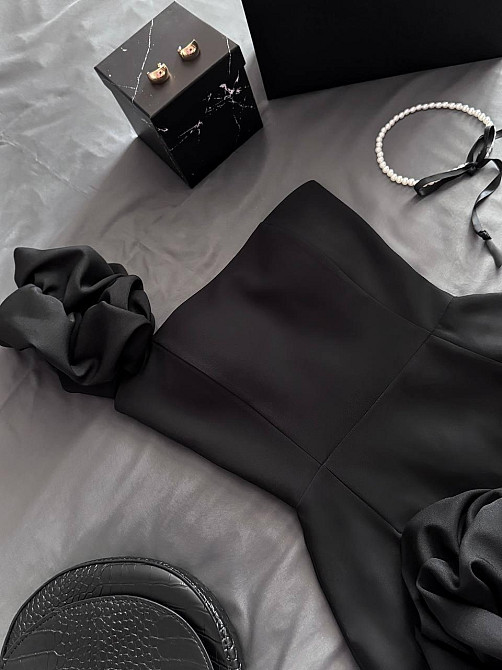 Женское праздничное мини платье с воланами костюмка барби Черный, 44/46 Одесса - изображение 16