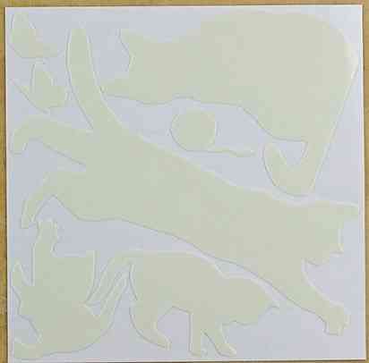 Кот с бабочками светящийся голубым - 10*10см Киев