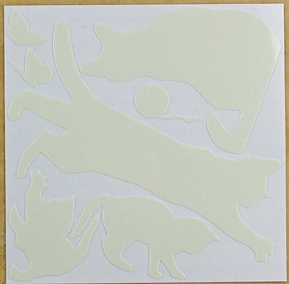 Кіт з метеликами світиться блакитним - 10*10см Київ - фото 2