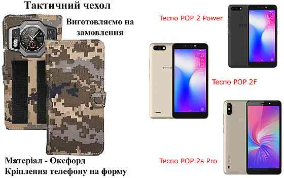 Тактический чехол для Realme 6, Realme 6i, Realme 6s, Realme 6 Pro, крепится к снаряжению на липучке Киев