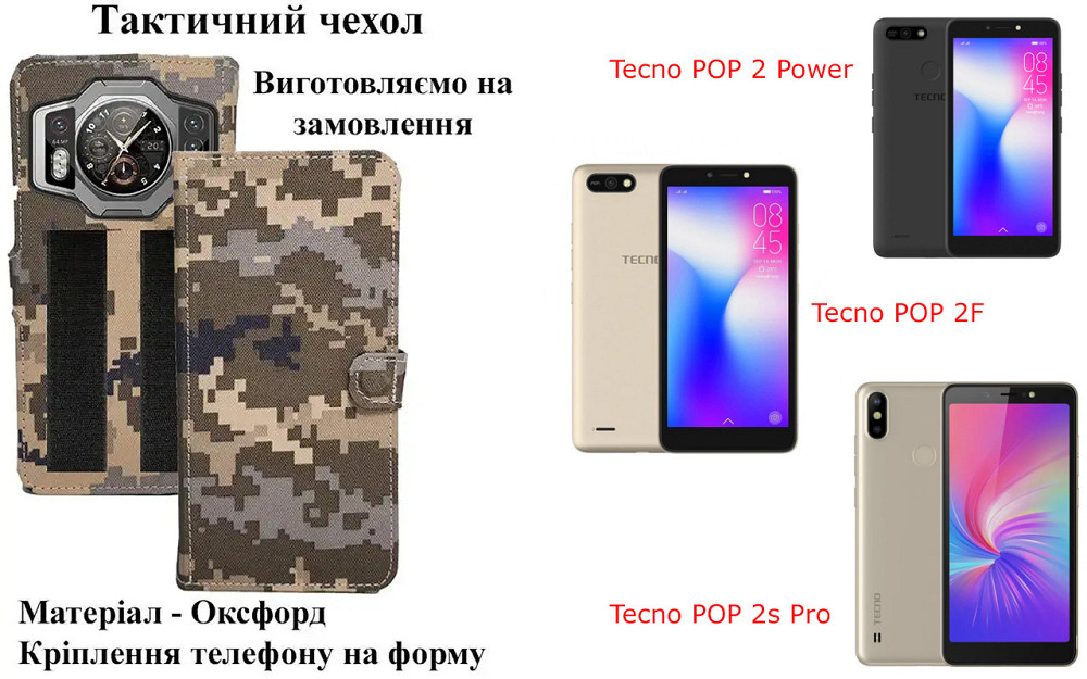 Тактический чехол для Realme 6, Realme 6i, Realme 6s, Realme 6 Pro, крепится к снаряжению на липучке Киев - изображение 1