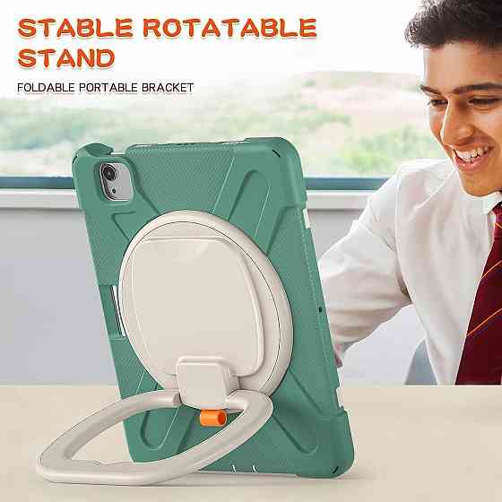 Чохол для iPad Air 4 10.9” (2020), iPad Pro 11” (2018/2020/2021), із ручкою підставкою, протиударний, з тримачем стилуса зелений Київ