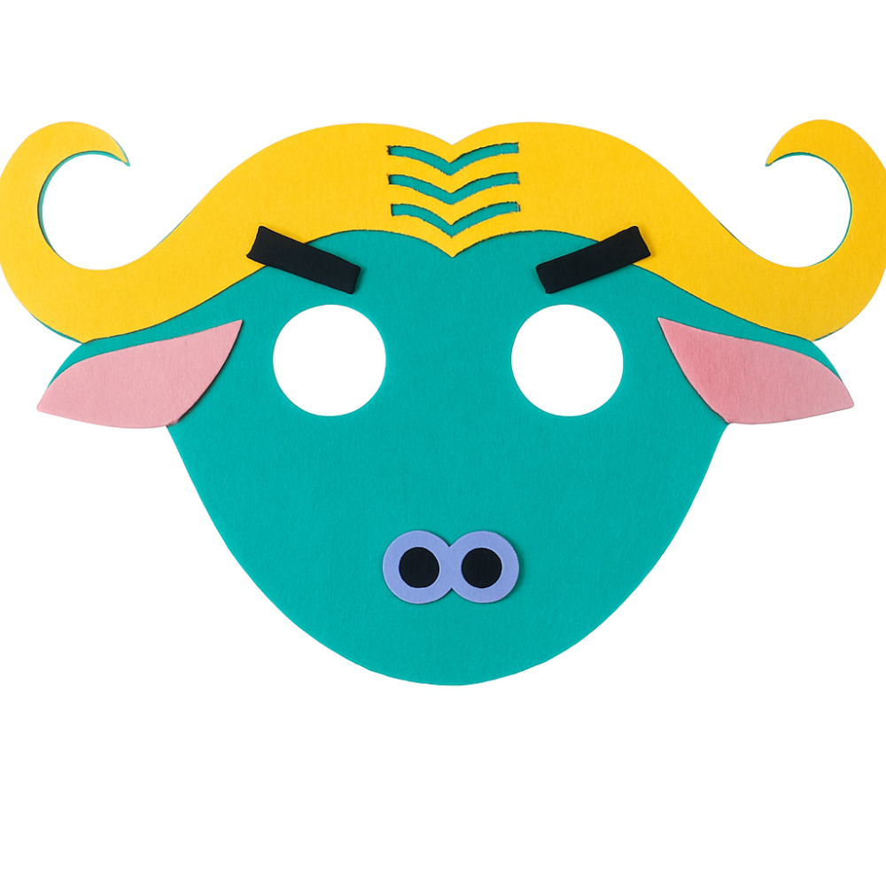 Маска буйвола дитяча з фетру one size різнобарвний Київ - фото 1