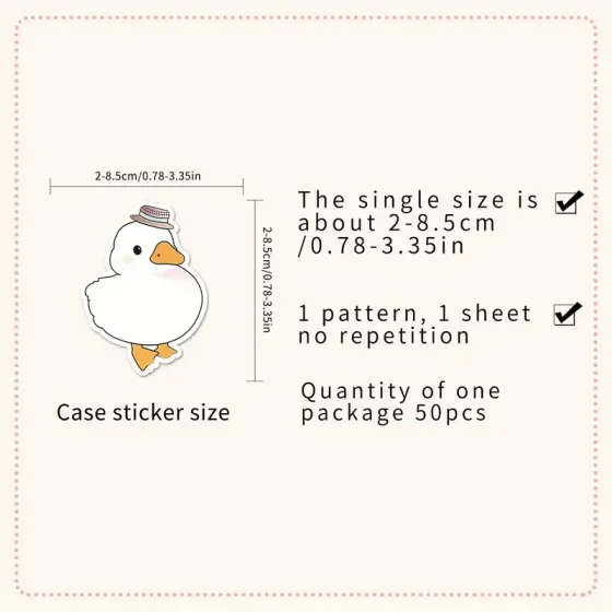 Набір стікерів із качками – 50 шт водонепроникних вінілових наклейок Київ