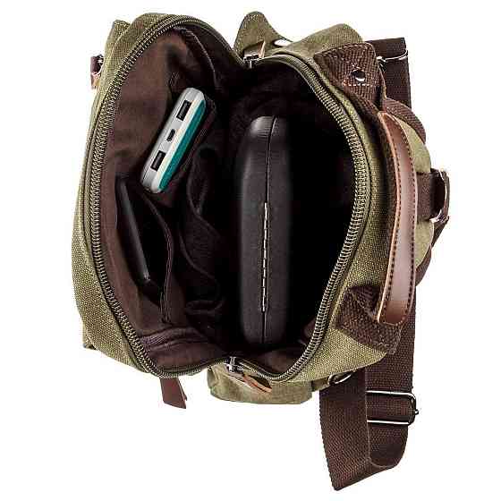 Сумка-рюкзак на одне плече Оливкова (Vintage) Київ