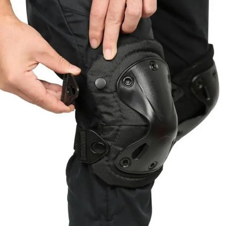 Комплект защиты Наколенники + налокотники из ударопрочного пластика (Черный) Киев - изображение 8