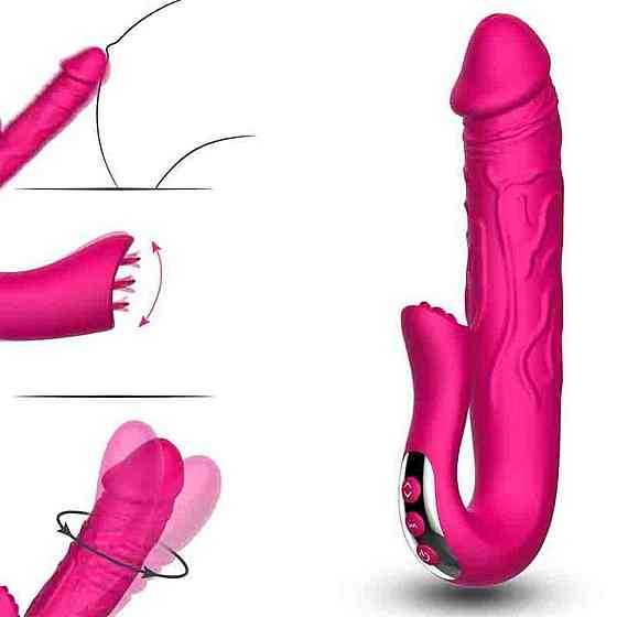 Двойной вибростимулятор Realistic Tongue Stimulating Sex Aura Киев