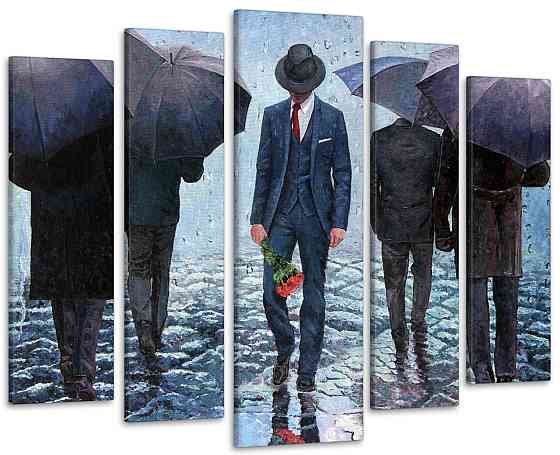 Модульна картина Люди Дощ Art-270_5 ( 80х118см ) Київ