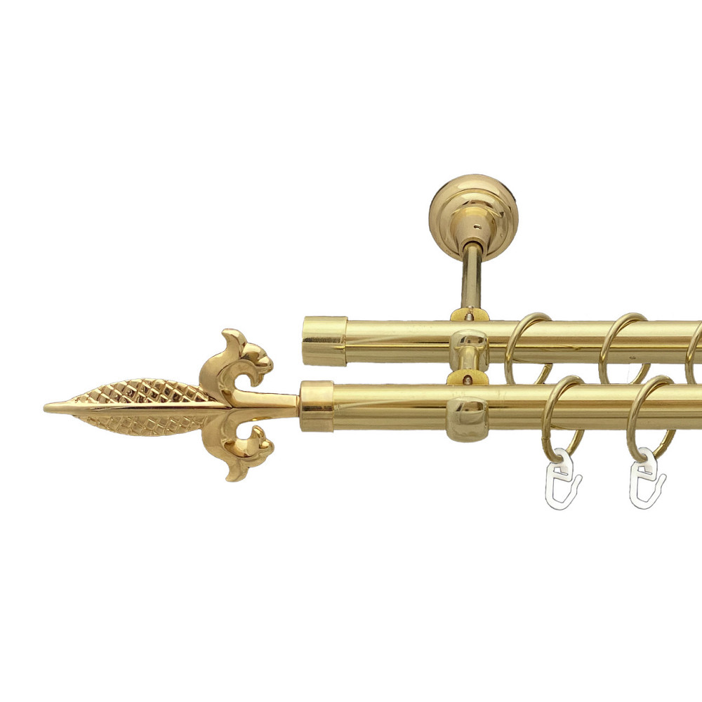 Карниз Orvit Генуя металевий дворядний відкритий Золото 19\19 мм 240 см (00-00013092) Львов - изображение 1