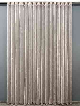 Тюль VR-Textil 1988т Льон Дощик капучино 400х270 см (42-1022) Київ