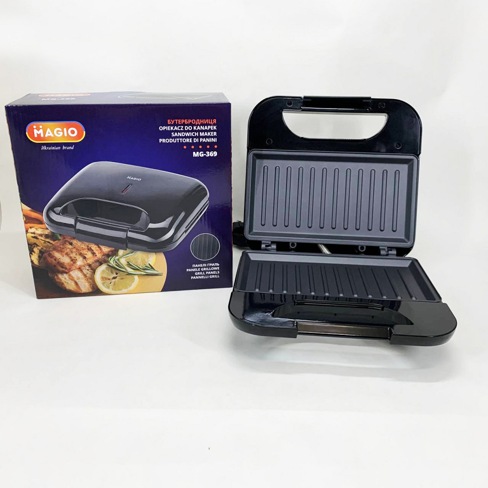 Притискний гриль для булочок і сендвічів Magio, Гриль контактний плоский, Електробутербродниця для дому HI-71 Львів - фото 8