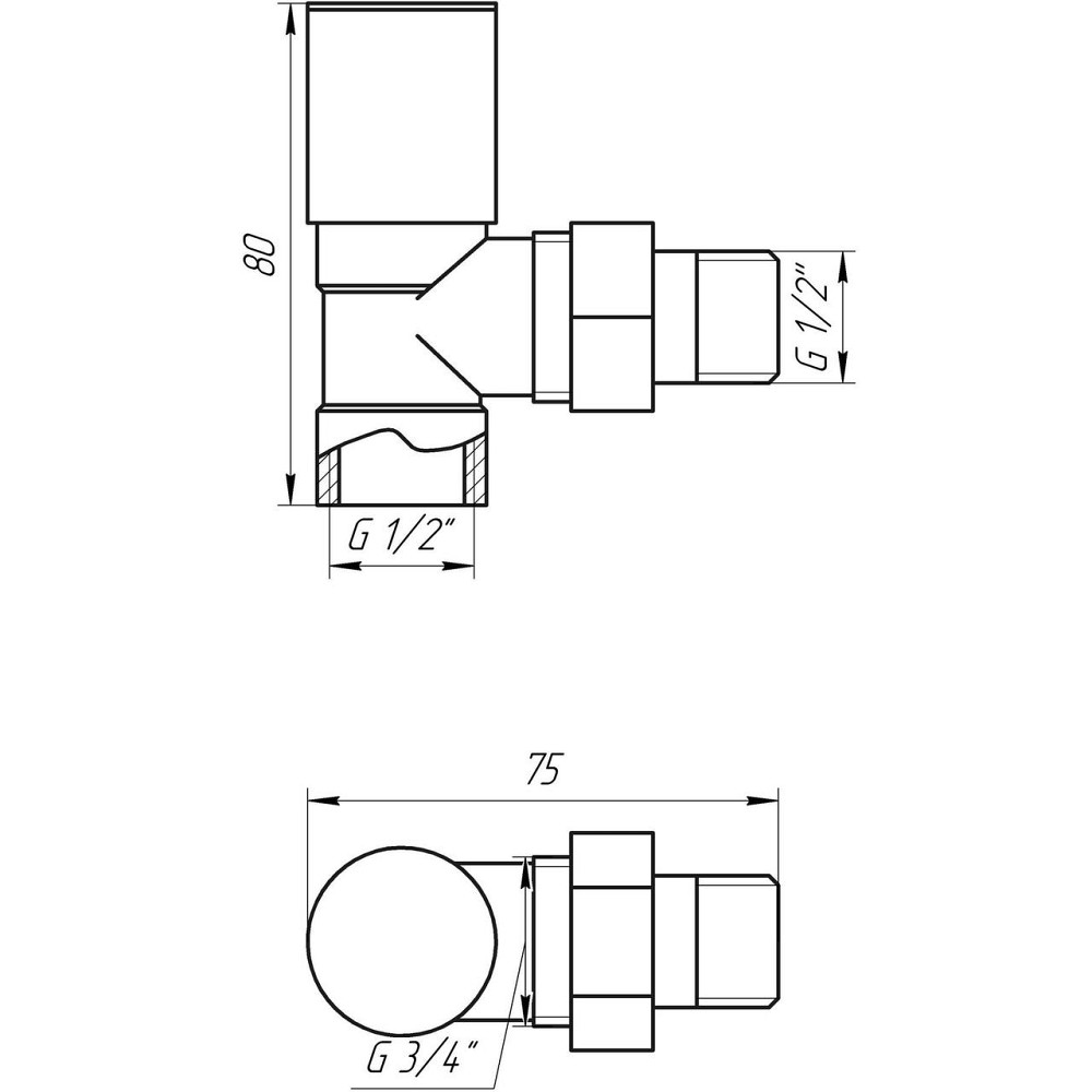 Кран вентильный угловой с американкой SOLOMON 1/2″ CHROM 1845 (000002161) Киев - изображение 6