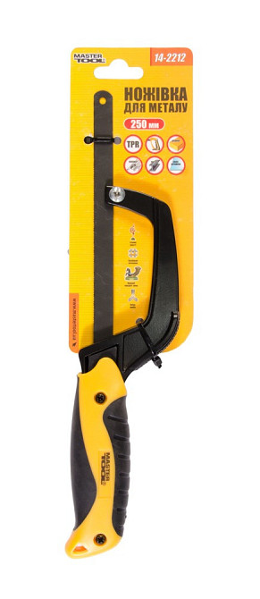 Ножовка-ручка для металла MASTERTOOL 250 мм, двухкомпонентная ручка, flex полотно 12,5 мм 24TPI 14-2212 Ровно - изображение 2