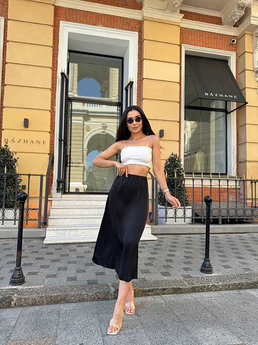 Жіноча шовкова спідниця Silk 46-48, Чорний Київ - фото 1