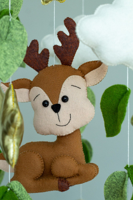 Дитячий музичний мобіль на ліжечко для немовлят WooolyWool «Олень» з 35 мелодіями Київ - фото 6