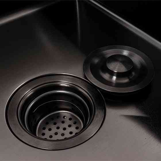 VALESO Кухонна мийка CM 78*50 L чорна PVD VALESO Handmade (круглий сифон 3,0/0,8) Київ