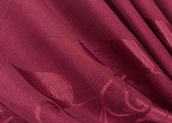 Комплект готових штор VR-Textil Льон Рогожка № 1721ш Рубіновий 150х270 см 2 шт (33-0628) Київ